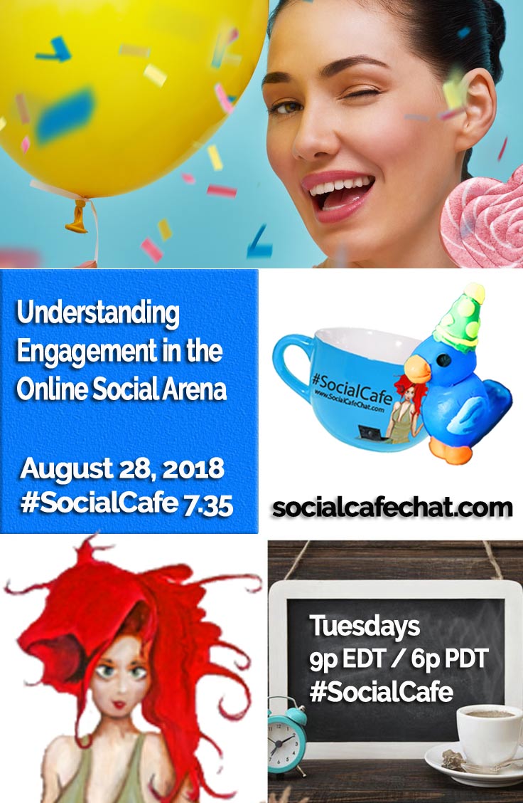 SocialWebCafe Twitter Chat Understanding Engagement in the Online Social Arena w/ @SocialWriter of @SocialWebCafe Summary %23SocialCafe
