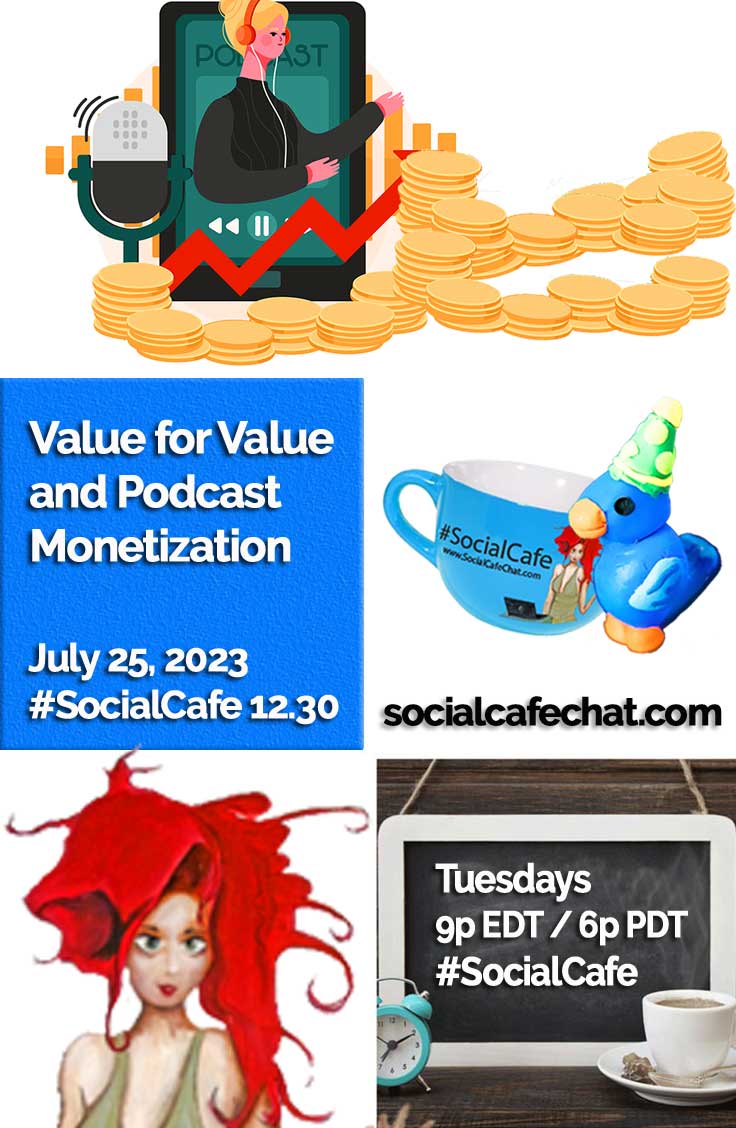 Value for Value and Podcast Monetization w/ @SocialWriter of @SocialWebCafe Summary %23SocialCafe